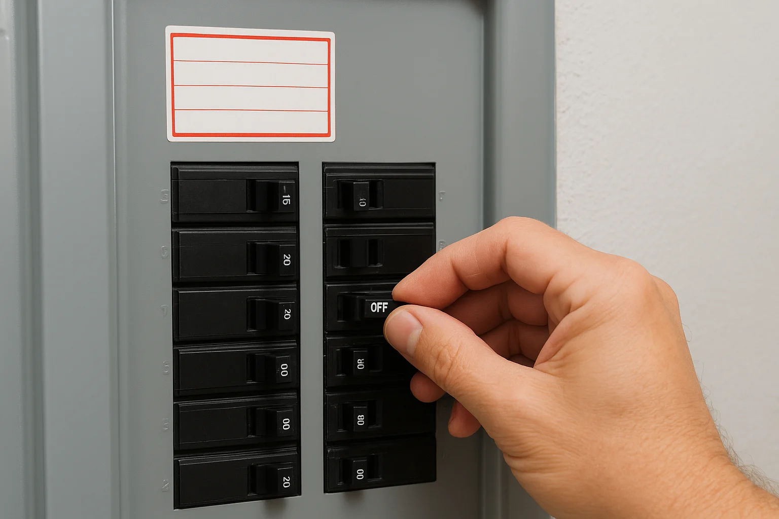 Turn off power at the breaker